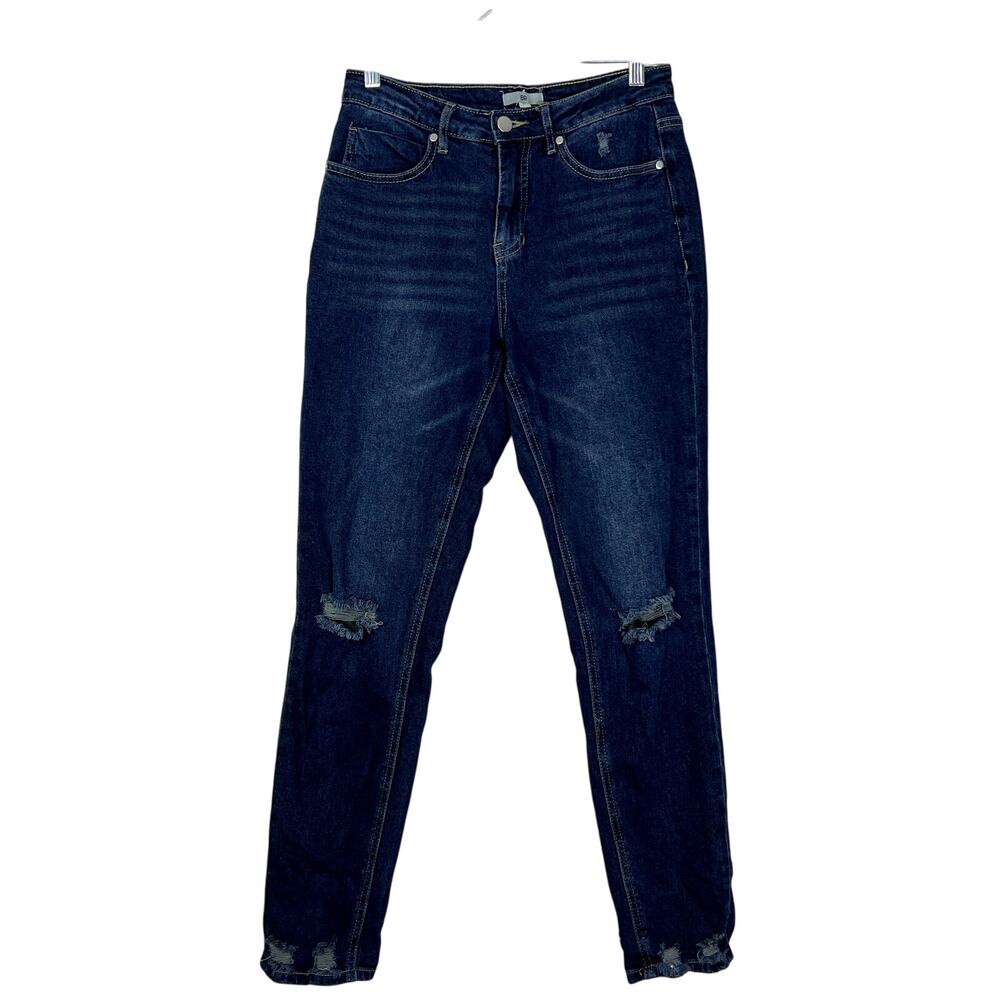 BP. Medium Wash Blue Distressed Straight Leg Button Denim‎ Casual Jeans Size 27